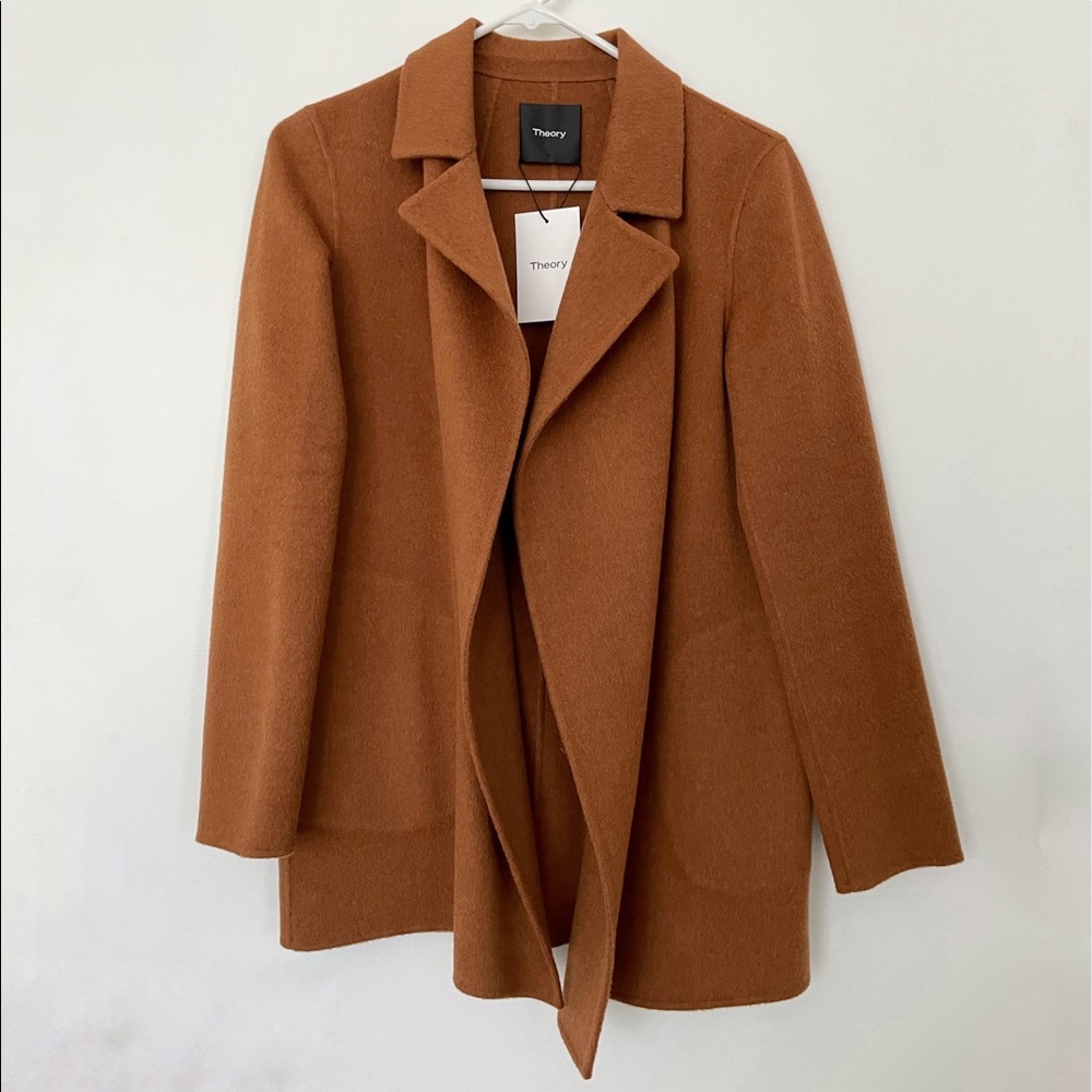 Theory Sileena Wool Coat - Camel, Petite